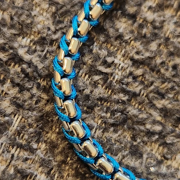 Pandora Blue Cord Snake Chain Bracelet 7.1 Inches